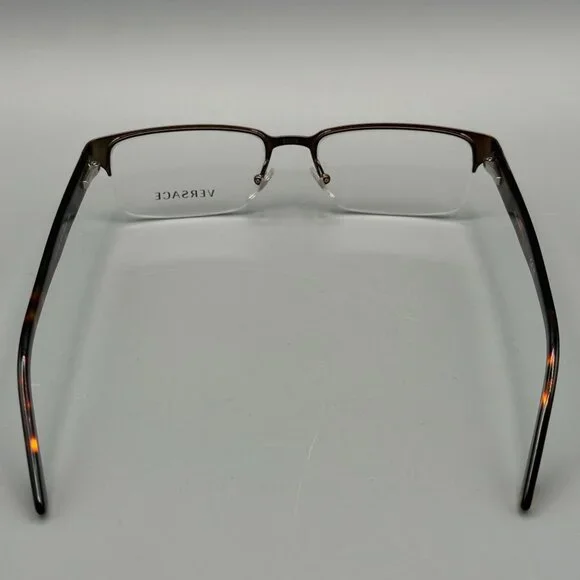 Versace VE1184 Eyeglasses Frames Brushed Brown Half Rim 53 18 140 - Picture 9 of 13